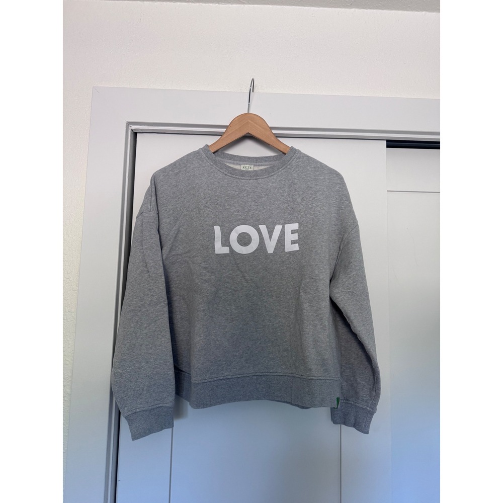 Kule LOVE Sweatshirt Heather Gray Cotton Crewneck Pullover Size M
